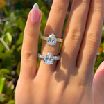 Stunning 3.0 CT Pear Moissanite Engagement Ring in Pave Design 8