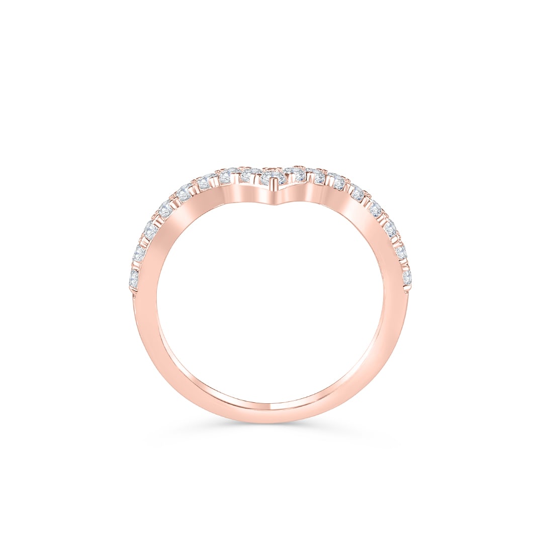 Stunning 0.3 TCW Round Moissanite Stone Curved Wedding Band 3