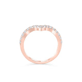 Stunning 0.3 TCW Round Moissanite Stone Curved Wedding Band 3