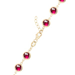 Round Ruby Lab Made Diamond- July Birthstone Dainty Bracelet 4