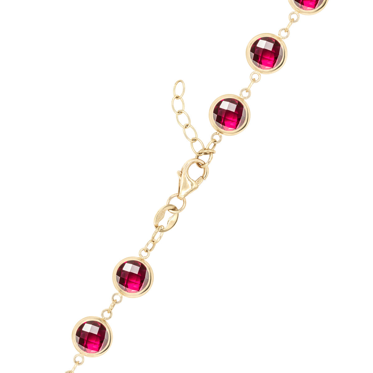 Round Ruby Lab Made Diamond- July Birthstone Dainty Bracelet 4