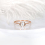 Stunning 0.50 CT Oval Moissanite Engagement Ring With Cluster Design 1
