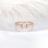 Stunning 0.50 CT Oval Moissanite Engagement Ring With Cluster Design 1