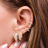 1.0 TCW Round Cut Moissanite Le Grande Cupola Huggies Earrings in Gold 10