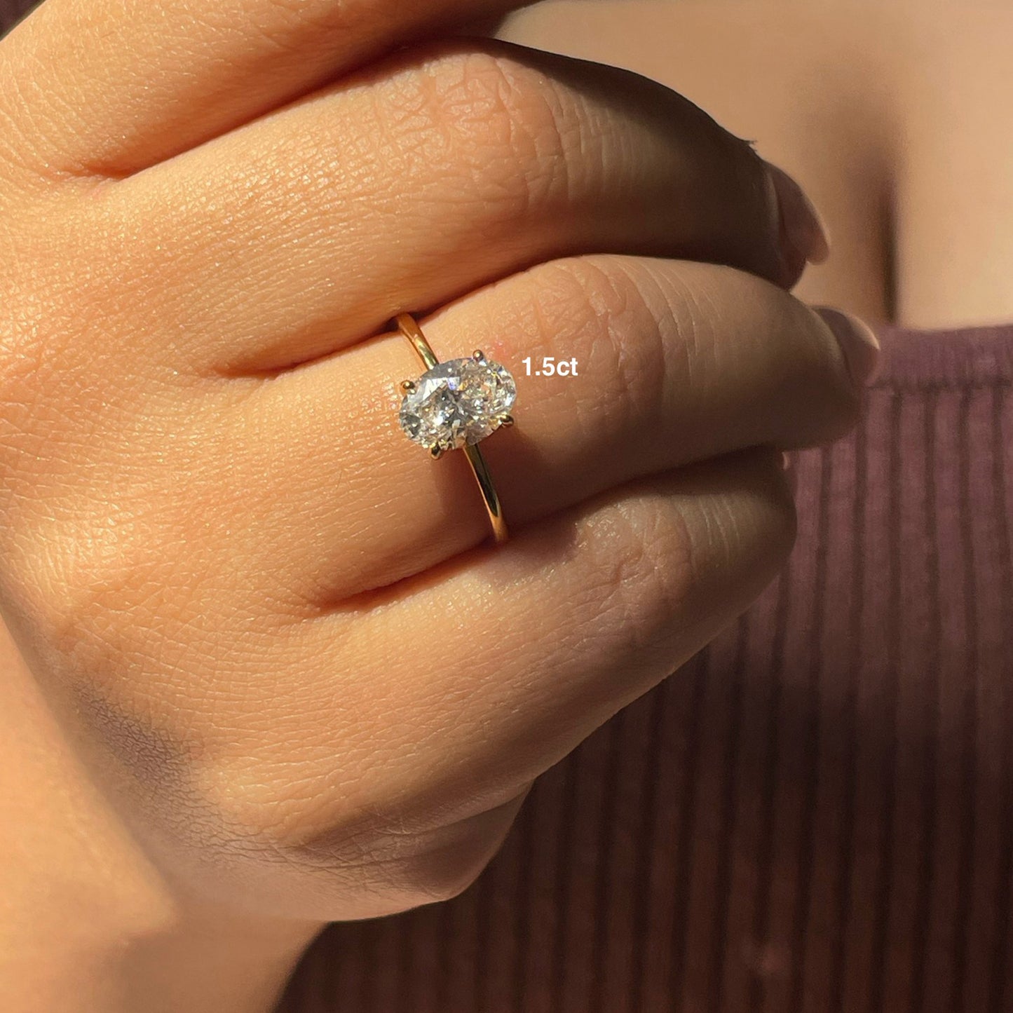Stunning 1.0 CT Oval Moissanite Engagement Ring with Solitaire Design 14