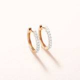 1.0 TCW Round Cut Moissanite Pave Huggie Earrings in Gold 8
