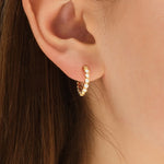 1.0 TCW Round Cut Moissanite Bezel Hoops Earrings in Gold 4