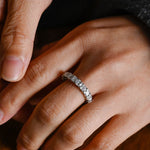 Stunning 0.5 TCW Asscher Moissanite Stones Full Eternity Wedding Band 2