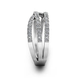 Stunning 0.4 TCW Round Moissanite Stones Criss Cross Wedding Band 3
