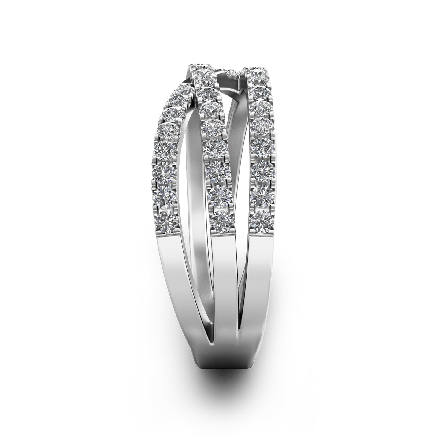 Stunning 0.4 TCW Round Moissanite Stones Criss Cross Wedding Band 3