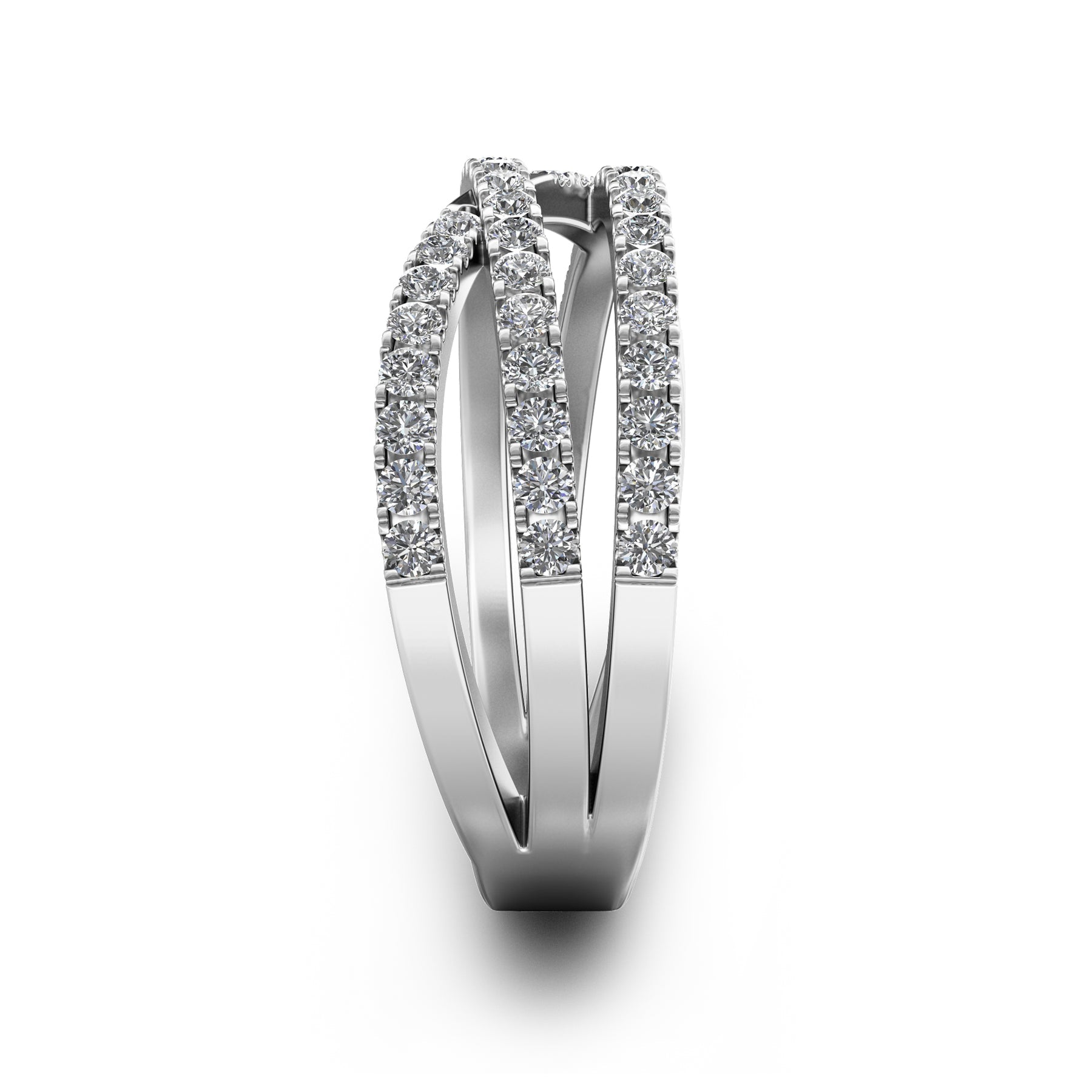 Stunning 0.4 TCW Round Moissanite Stones Criss Cross Wedding Band 3