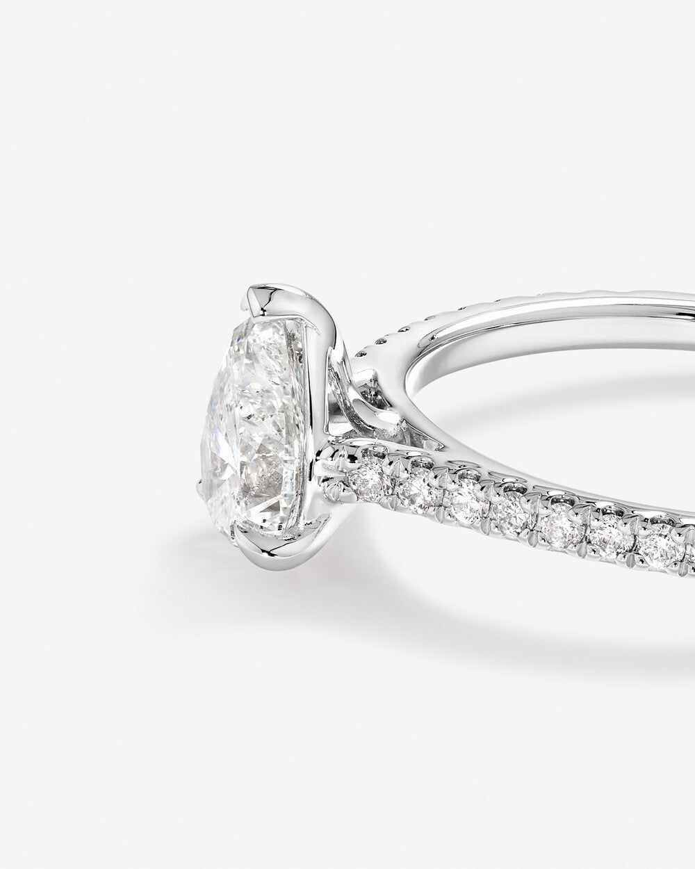 Stunning 1.20 CT Pear Moissanite Engagement Ring in Pave Designs 5