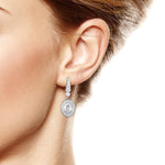 2.50 TCW Oval & Round Cut Moissanite Royal Drop Earrings in Gold 4