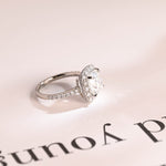 Stunning 1.0 - 2.0 CT Cushion Moissanite Engagement Ring With Pave & Halo Design 9