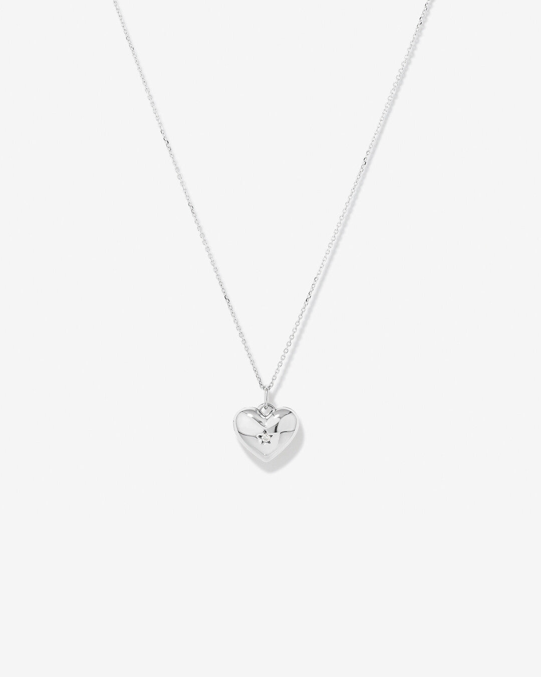 Round Cut Cubic Zirconia in 925 Sterling Silver Necklace 1