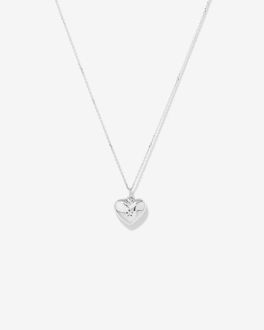Round Cut Cubic Zirconia in 925 Sterling Silver Necklace 1