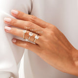 Stunning 1.0-2.0 CT Radiant Moissanite Engagement Ring with Dainty Pave Design 6