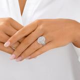 Stunning 2.5 TCW Round Moissanite Engagement Ring in Clusters  Design 4