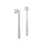 3.0 TCW Round Shape Moissanite Drop Dangler Earrings in Gold 2
