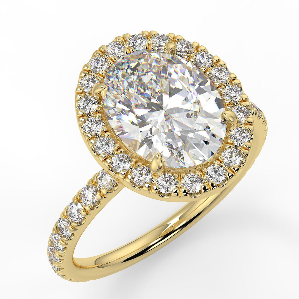 Stunning 2.11 CT Oval Moissanite Engagement Ring with Hidden Halo & Pave Design 1