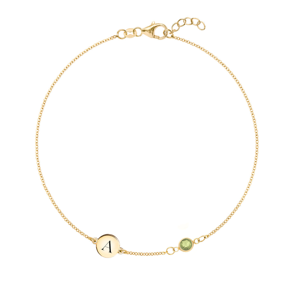 0.25 CT Round Peridot Lab Made Diamond- August Birthstone Bracelet 1