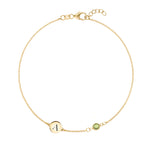 0.25 CT Round Peridot Lab Made Diamond- August Birthstone Bracelet 1
