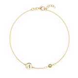 0.25 CT Round Peridot Lab Made Diamond- August Birthstone Bracelet 1