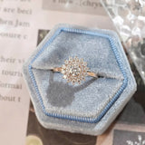 Stunning 2.0 CT Round Moissanite Engagement Ring with Double Halo Design 8