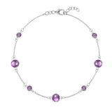 2.12 TCW Round Amethyst Lab Made Diamond- February Birthstone Bracelets 5