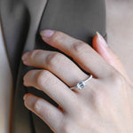 Stunning 0.5 - 1.5 CT Emerald Moissanite Engagement Ring with Pave Design 2