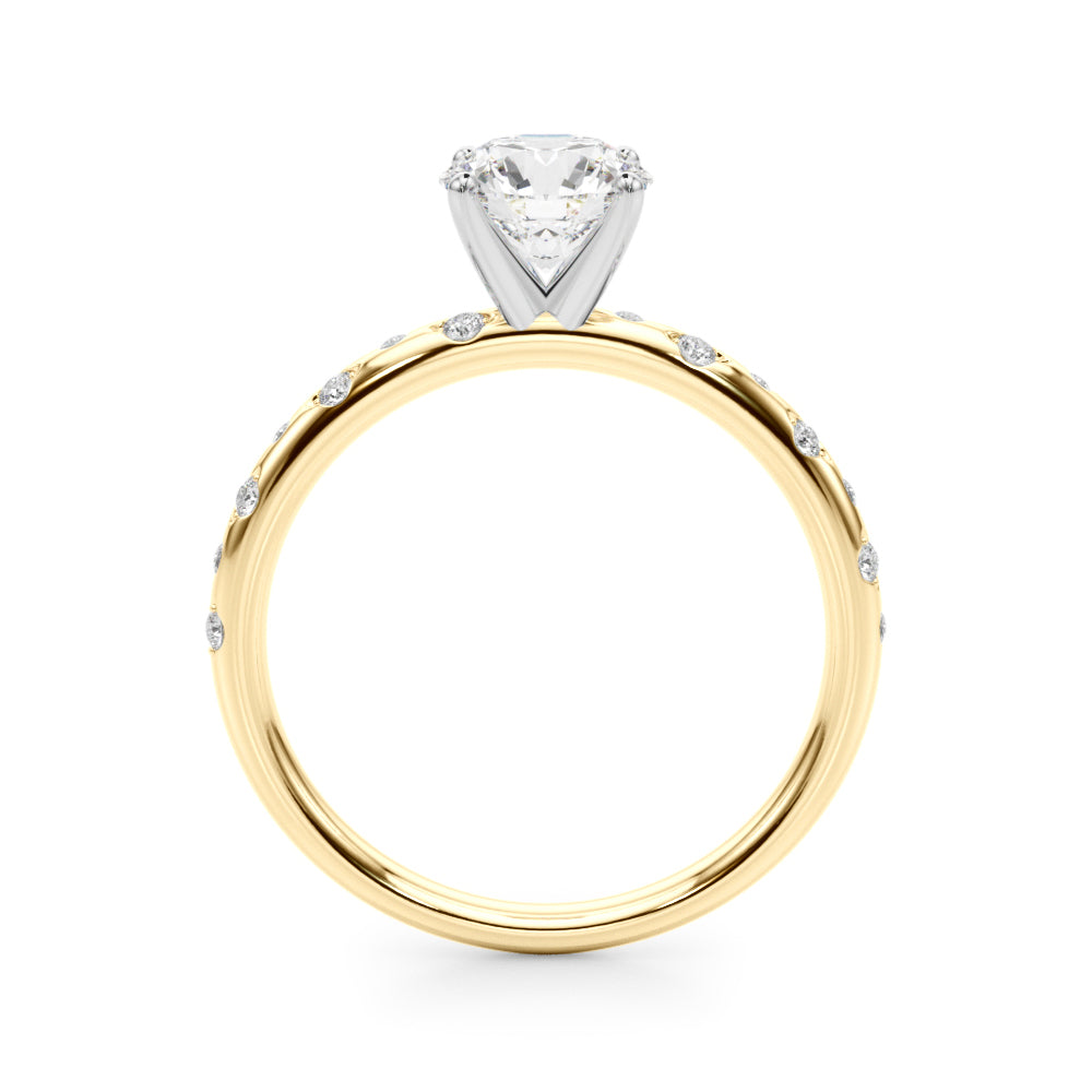 Stunning 0.50-1.50 CT Round Moissanite Engagement Ring with Two Tone & Pave Design 3