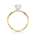 Stunning 0.50-1.50 CT Round Moissanite Engagement Ring with Two Tone & Pave Design 3