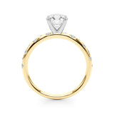 Stunning 0.50-1.50 CT Round Moissanite Engagement Ring with Two Tone & Pave Design 3