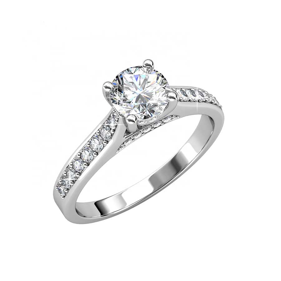 Round Cut Channel Setting Cubic Zirconia in 925 Sterling Silver Ring 2