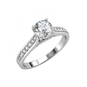 Round Cut Channel Setting Cubic Zirconia in 925 Sterling Silver Ring