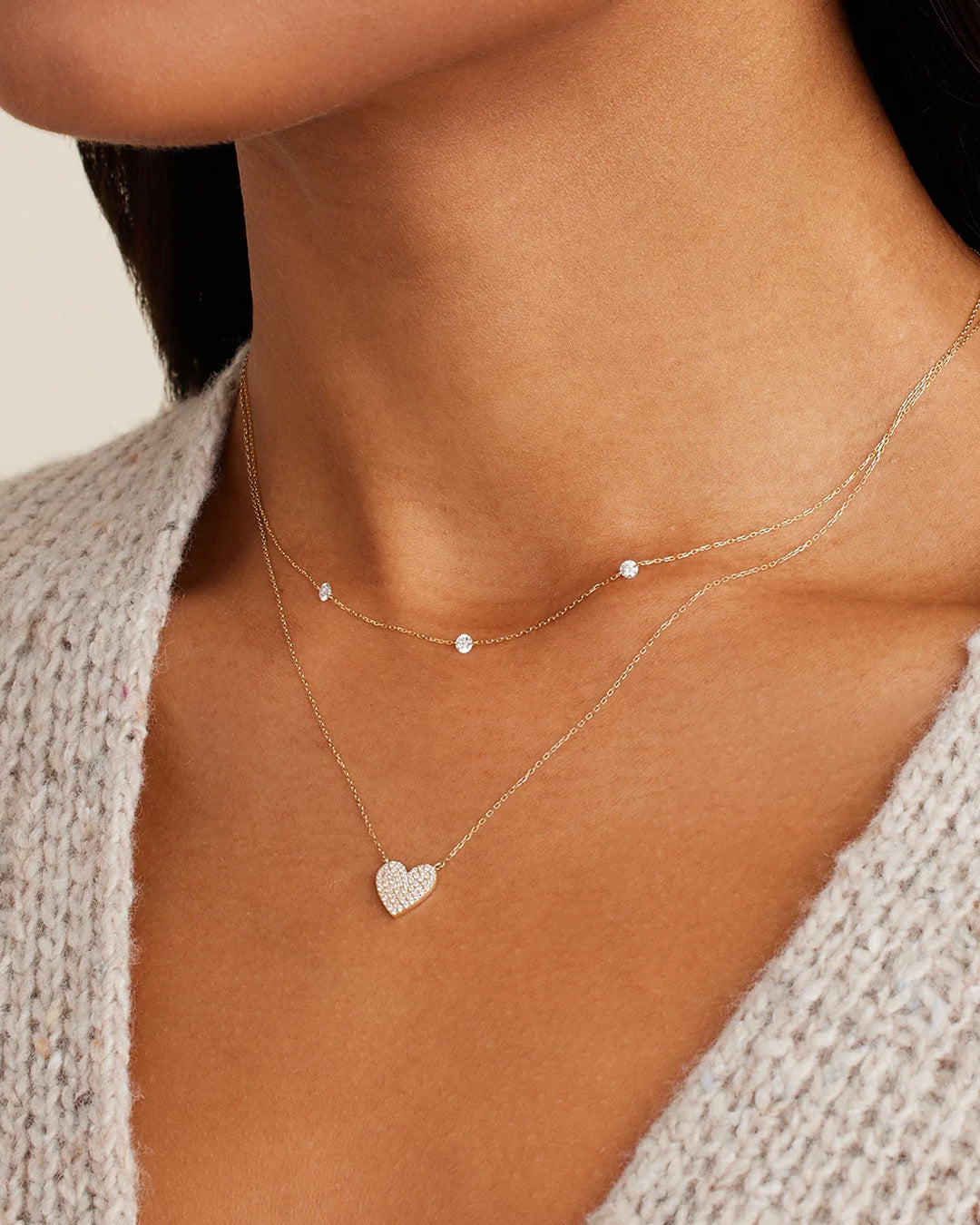 Round Cut Cubic Zirconia in 925 Sterling Silver Necklace 3