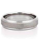 Classic Wire-Brushed Finish Wedding Band for Men's in Solid Gold 3