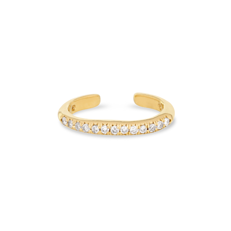 1.0 TCW Round Cut Moissanite Cuff Earrings in Gold 1