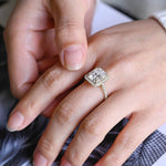 Stunning 1.5 - 2.5 CT Radiant Moissanite Engagement Ring with Pave & Halo Design 6