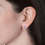 Round Cut Cubic Zirconia in 925 Sterling Silver Earrings 6