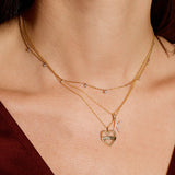 0.40 CT Round Moissanite Diamond Bead Cain Necklace in Solid Gold 7