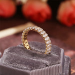 Stunning 1.2 CT Oval Moissanite Stones Full Eternity Wedding Bands 3