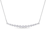 Round Cut Cubic Zirconia in 925 Sterling Silver Necklace 4