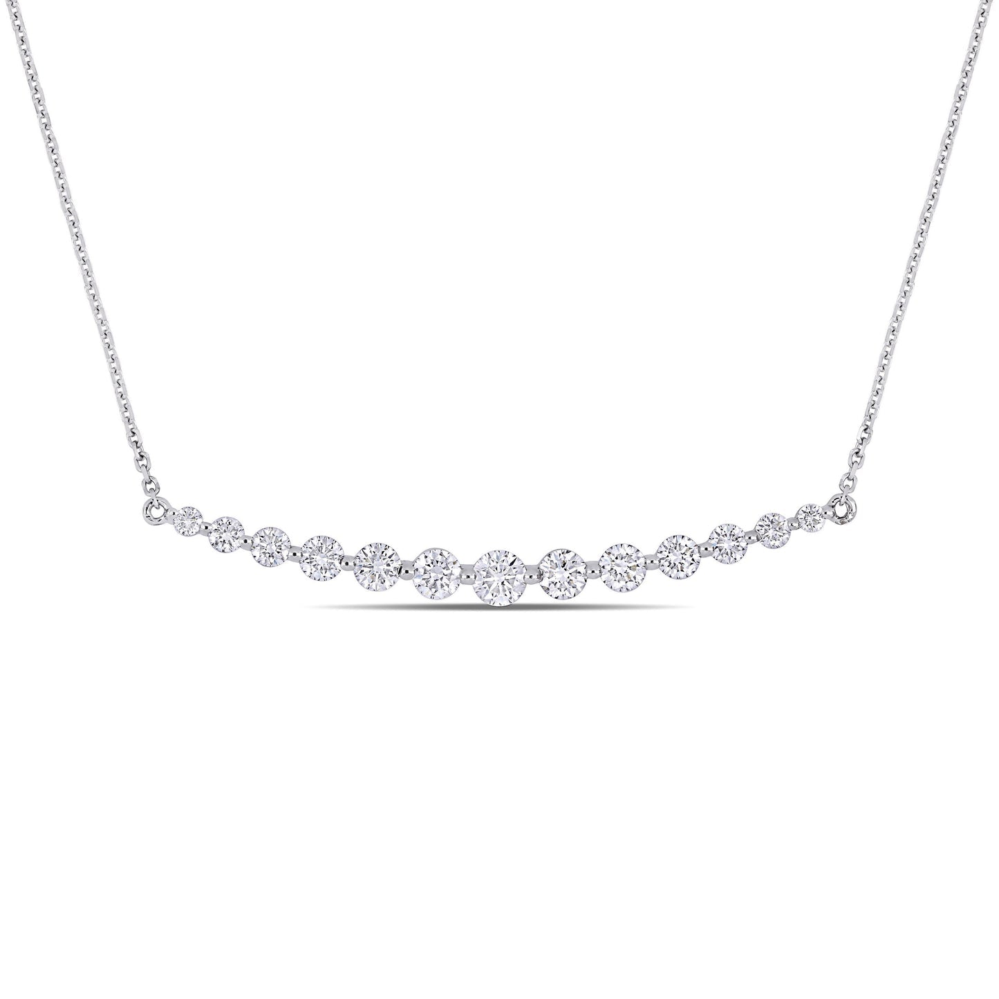 Round Cut Cubic Zirconia in 925 Sterling Silver Necklace 11