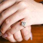 Stunning 1.0 - 2.0 CT Oval Moissanite Engagement Ring with Cluster Design 4