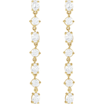 0.50 TCW Round & Oval Cut Moissanite Drop Earrings in Gold 1