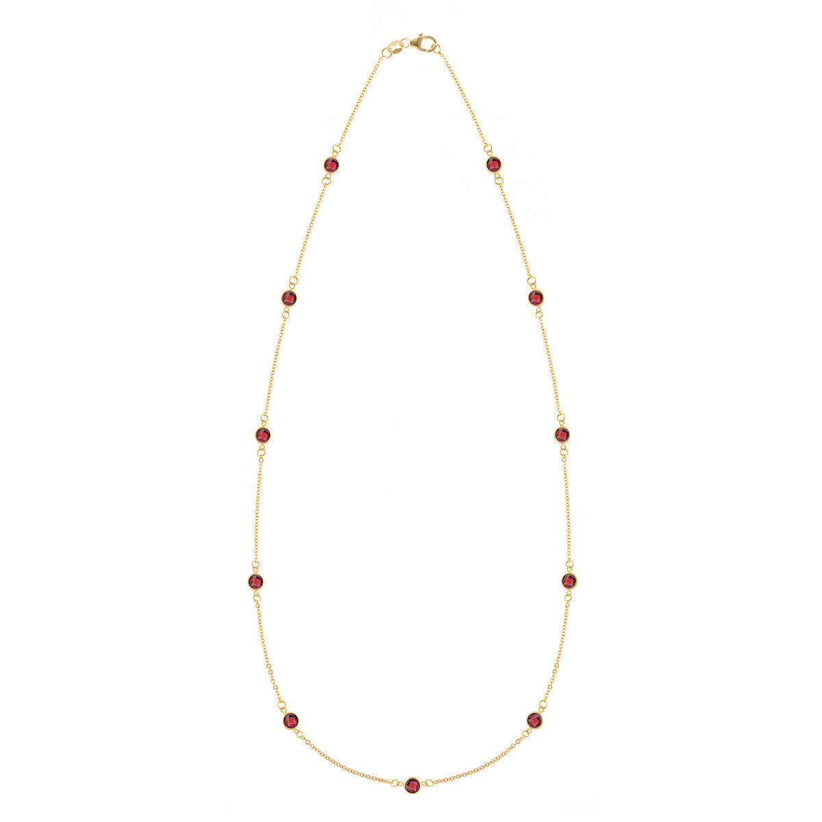 2.75 TCW Round Garnet Lab Made Diamond-January Birthstone Necklace 1