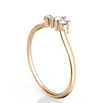 Stunning 0.30 CT Round Moissanite Stones Three Stone Wedding Band 2