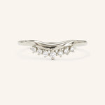 Stunning 0.3 TCW Round Moissanite Stones Curved Wedding Band 3