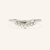 Stunning 0.3 TCW Round Moissanite Stones Curved Wedding Band 3